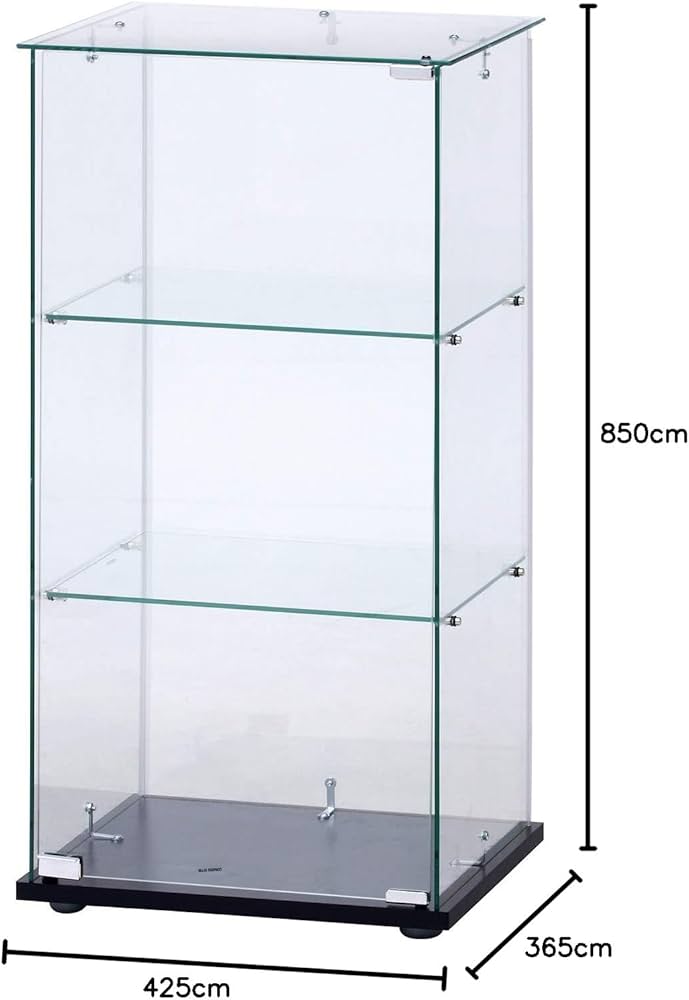 ルパン【新品】コレクションケース ガラス 3段ワイド 棚 ブラック C/D:63936] ガラスコレクションケース BAAL ワイド BK